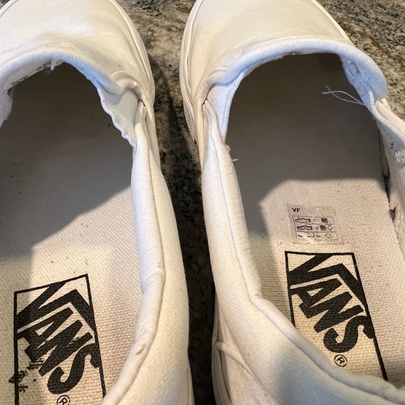 Vans Unisex White Slip Ons 8W 6M - Picture 4 of 10